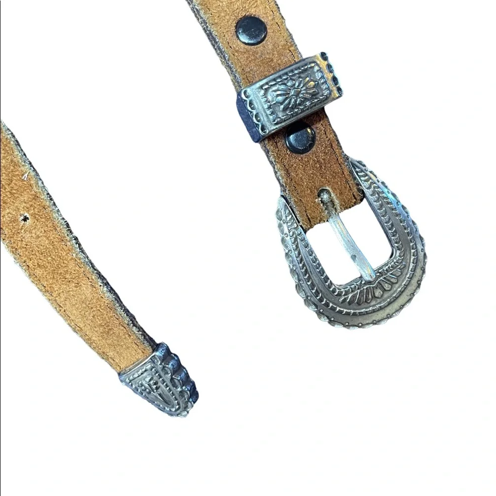 Amazing black and brown concho silver waist belt
